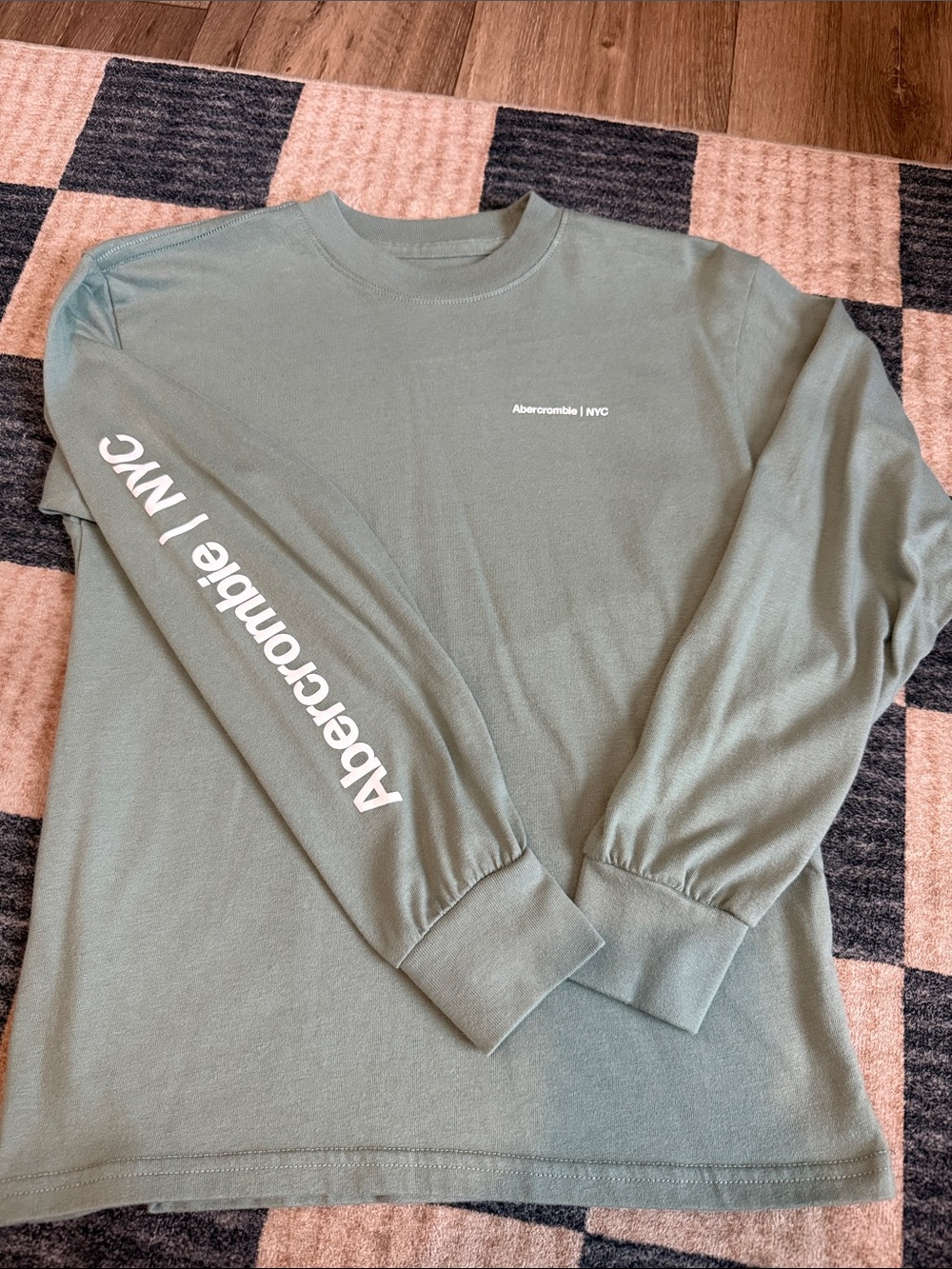 abercrombie kids Sage Green Long-Sleeve Logo Tee